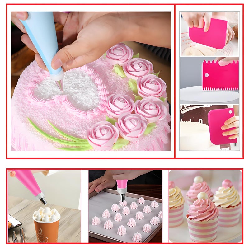 YOQXHY 190 Pcs Cake Decorating Kit,Baking Supplies Tools with Cake Turntable,24 Numbered Icing Piping Tips,Frosting Spatulas,Pastry Bags & More for Professional Bakery Beginner Cake Lover - Image 5
